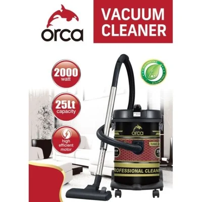 Orca 25L Cylinder Vacuum Cleaner, 2000W - Black